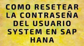 Como resetear la contraseña del usuario SYSTEM en SAP HANA